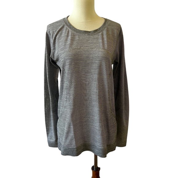 LULULEMON SWIFTLY TECH TEE SHIRT 8 LONG SLEEVE HEATHER GRAY STRETCH ATHLETIC GYM - Picture 1 of 11